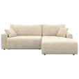 ECKSOFA in Webstoff Naturfarben  - Schwarz/Naturfarben, KONVENTIONELL, Kunststoff/Textil (270/192cm) - Carryhome