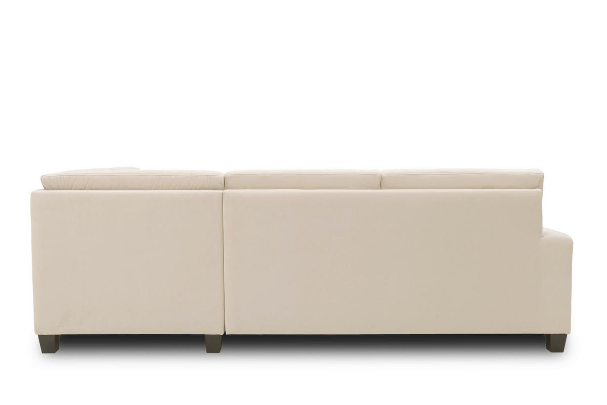 ECKSOFA FLORENTINA Creme Mikrofaser  - Wengefarben/Creme, Basics, Holz/Textil (243/209cm) - MID.YOU