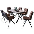 ESSTISCH in Metall, Keramik 140-200/90/76 cm  - Schwarz/Weiß, Design, Keramik/Metall (140-200/90/76cm) - Hom`in