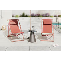 OPALOVACÍ LEHÁTKO kov, textil - oranžová, Moderní, kov/textil (104/76/93/63cm) - Ambia Garden