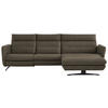 ECKSOFA in Echtleder Graubraun  - Graubraun/Schwarz, Design, Leder/Metall (300/157cm) - Dieter Knoll