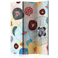 OBOJSTRANNÝ PARAVÁN, 135/172/3 cm - viacfarebná/svetlomodrá, Basics, drevo/textil (135/172/3cm) - artgeist