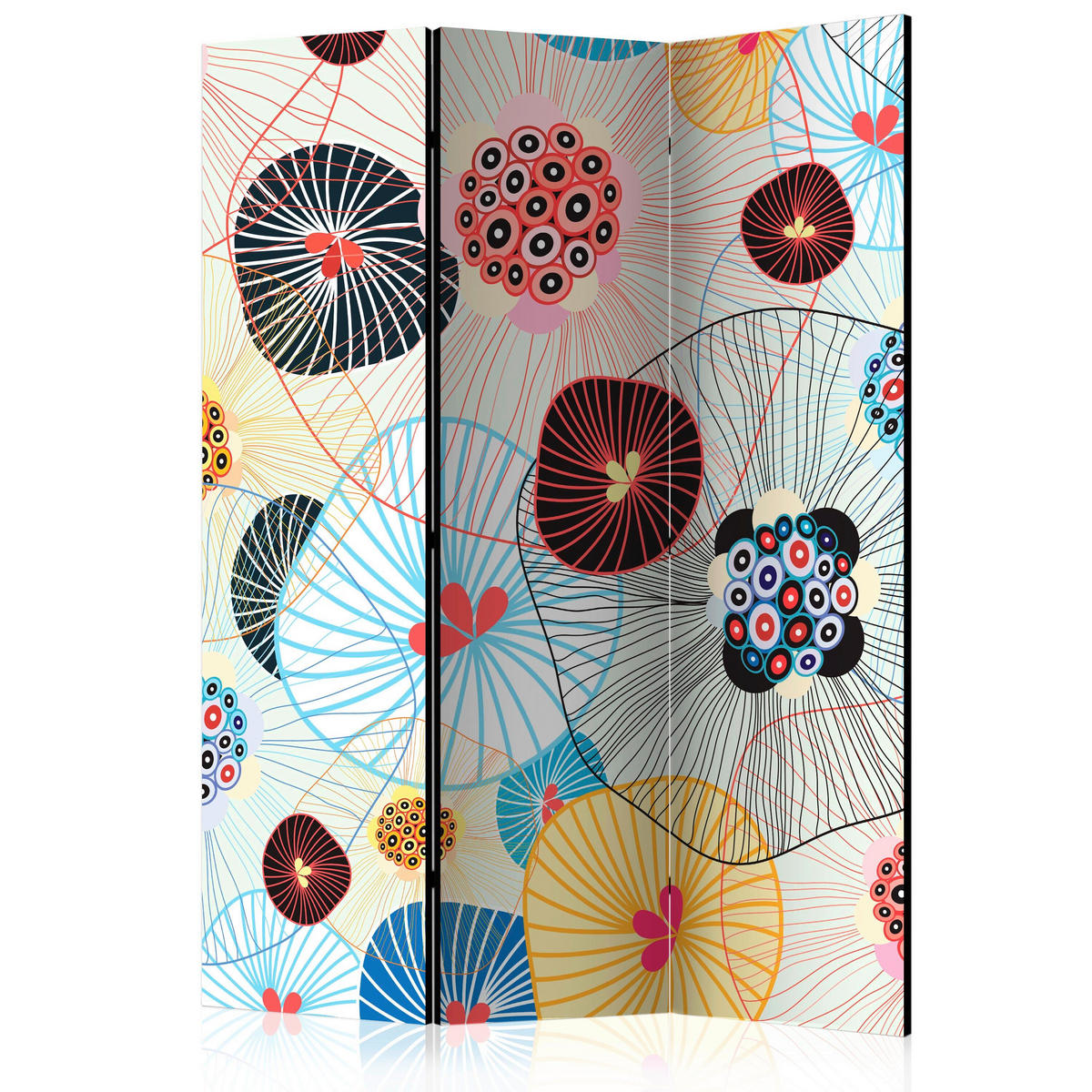 OBOJSTRANNÝ PARAVÁN, 135/172/3 cm - viacfarebná/svetlomodrá, Basics, drevo/textil (135/172/3cm) - artgeist