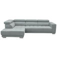 ECKSOFA in Mikrofaser Platinfarben  207/301 cm  - Platinfarben/Chromfarben, Design, Textil/Metall (207/301cm) - Xora