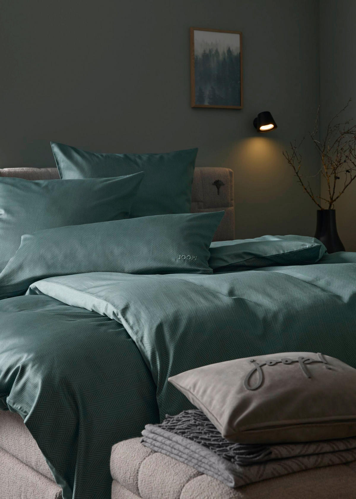 WENDEBETTWÄSCHE Makosatin 155/220 cm  - Smaragdgrün, Basics, Textil (155/220cm) - Joop!