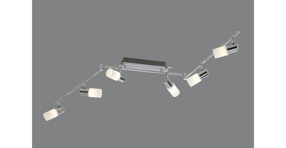 STRAHLER 150/8/5 cm - Chromfarben/Weiß, KONVENTIONELL, Glas/Metall (150/8/5cm) - Novel