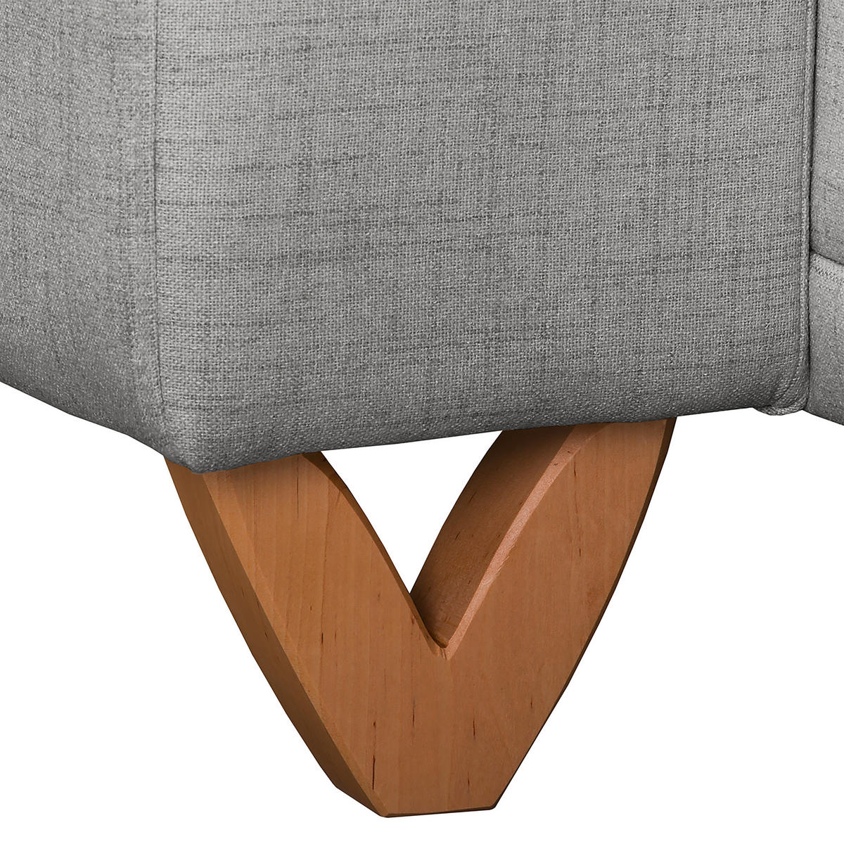 ECKSOFA Bella Grau Textilgeflecht  - Wengefarben/Grau, Design, Holz/Textil (257/174cm) - Livetastic