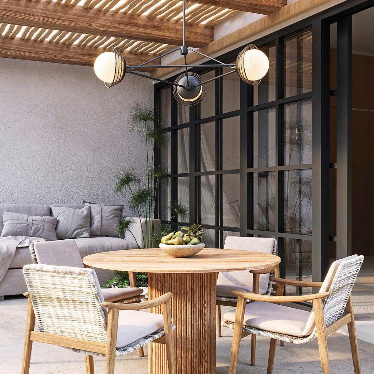 KRONLEUCHTER 101,4/26,7 cm   - Schwarz, KONVENTIONELL, Glas/Holz (101,4/26,7cm) - Elstead Lighting