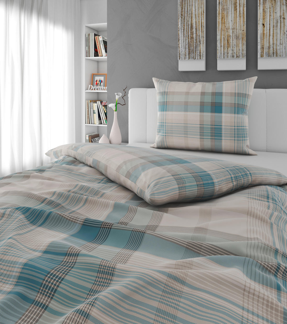 BETTWÄSCHE Mavie Satin 140/200 cm  - Blau, KONVENTIONELL, Textil (140/200cm) - Esposa