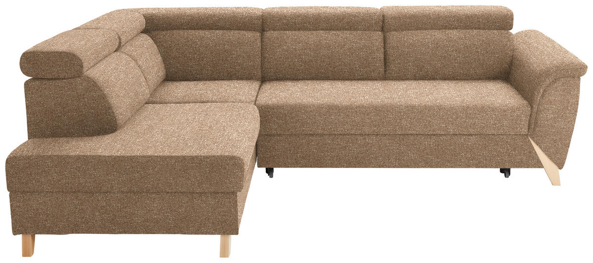 ECKSOFA in Bouclé Beige  200/265 cm  - Beige/Naturfarben, KONVENTIONELL, Holz/Textil (200/265cm) - Stylife