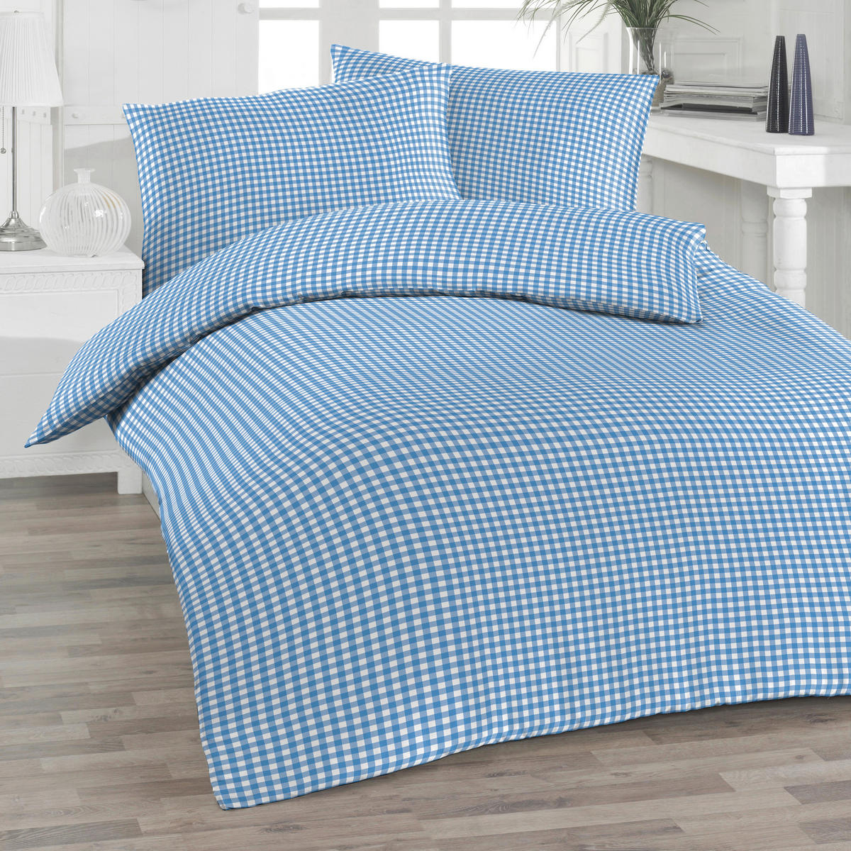 BETTWÄSCHE 2-teilig Seersucker 140/220 cm  - Blau, Design, Textil (140/220cm) - Florella