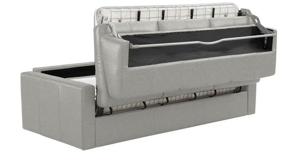 SCHLAFSOFA Bard in Echtleder Grauweiß  - Grauweiß/Schwarz, KONVENTIONELL, Leder/Kunststoff (206/81/96cm) - Novel