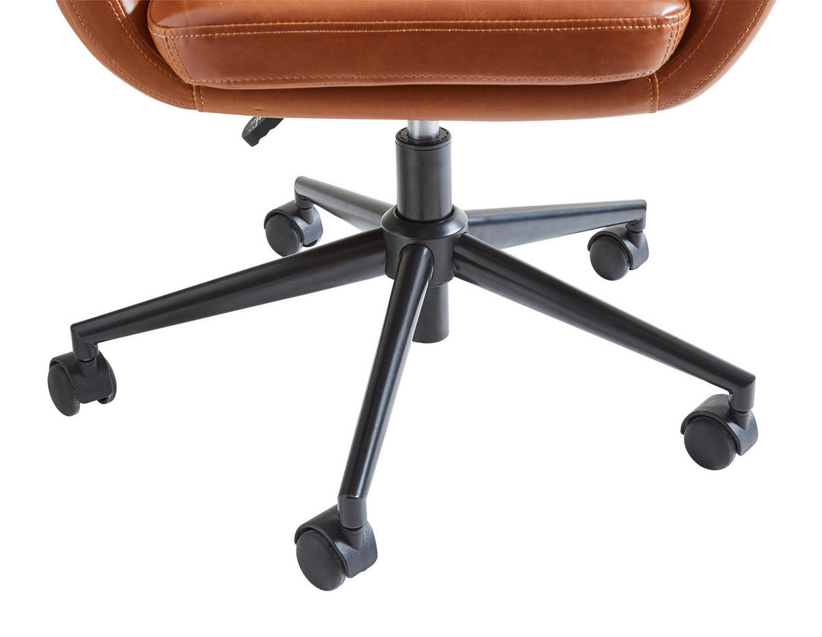 VRTLJIVI STOL tekstil rjava, črna  - črna/rjava, Design, kovina/umetna masa (58/85-95/58cm) - MID.YOU