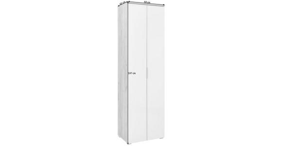 GARDEROBENSCHRANK 59/197/40 cm - Eichefarben/Alufarben, Design, Glas/Holzwerkstoff (59/197/40cm) - Voleo