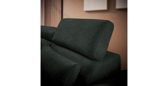 ECKSOFA in Velours Dunkelgrün 264/299 cm - Dunkelgrün/Schwarz, Design, Textil/Metall (264/299cm) - Novel