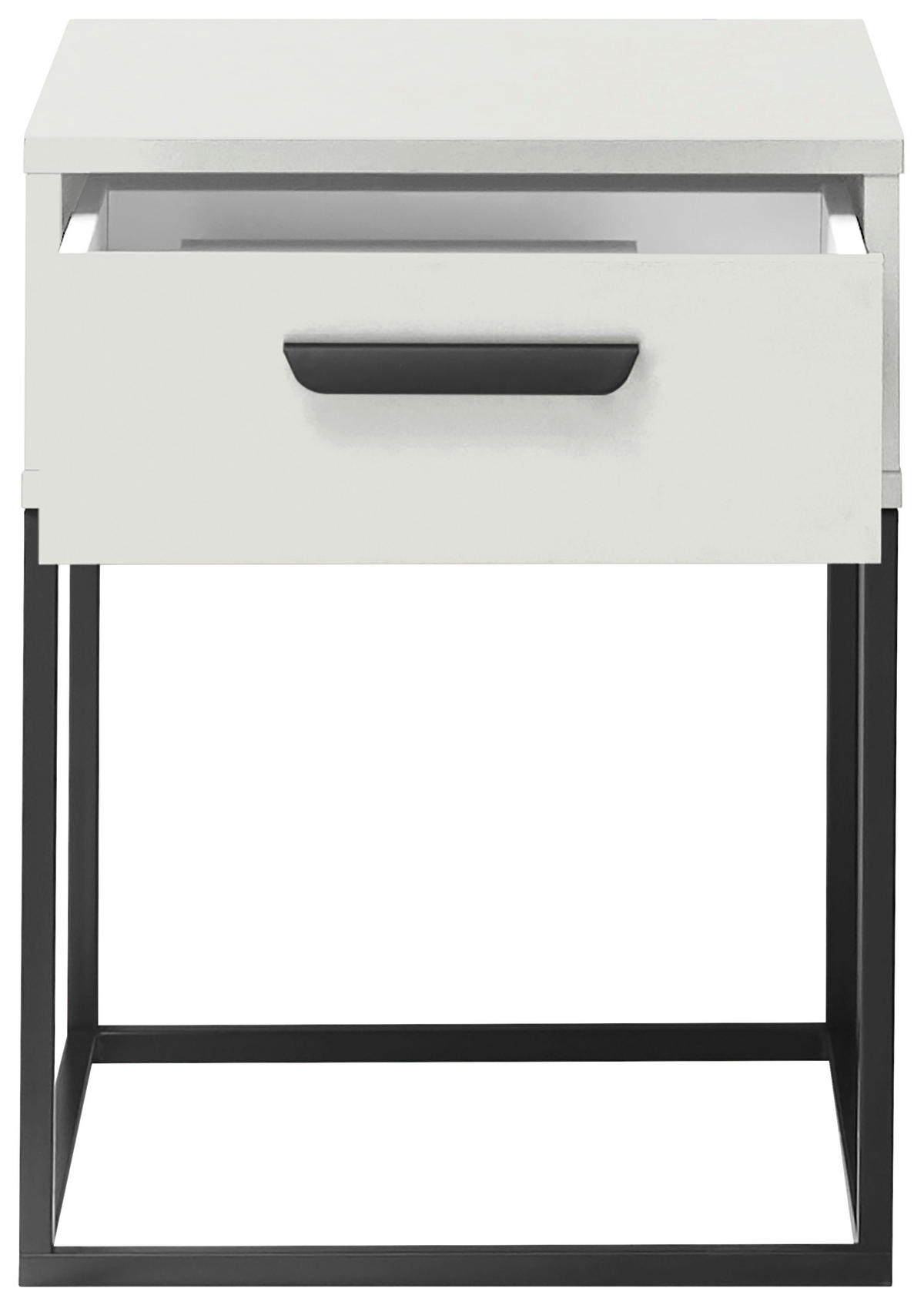 NACHTTISCH 40/52/38,5 cm  in Weiss, Schwarz  - Weiss/Schwarz, Modern, Holzwerkstoff/Kunststoff (40/52/38,5cm) - Livetastic