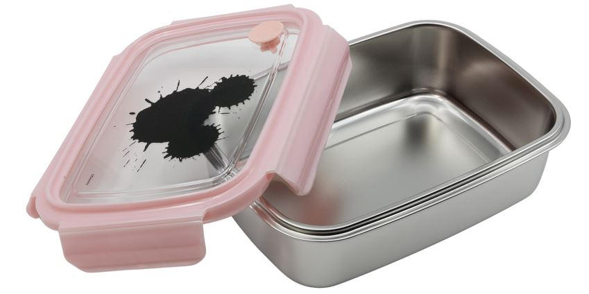 Disney Lunchbox Minnie Mouse Silber, Hellrosa 19x14x6 cm