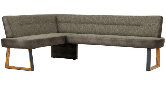 ECKBANK 173/215 cm  in Braun, Eichefarben  - Eichefarben/Schwarz, KONVENTIONELL, Holz/Textil (173/215cm) - Voleo