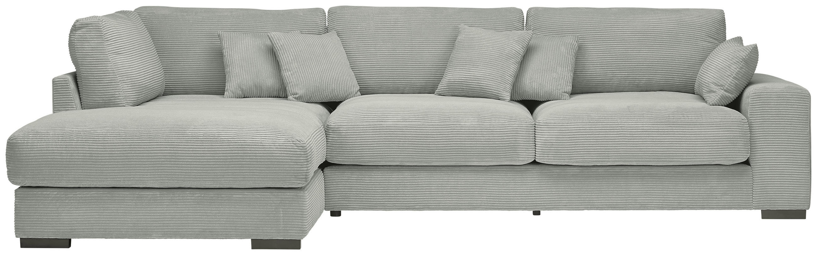 ECKSOFA Salbeigrün Cord Zierkissen, Rückenkissen  - Salbeigrün/Schwarz, Design, Kunststoff/Textil (205/340cm) - Lomoco