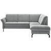 ECKSOFA in Flachgewebe Hellgrau  - Hellgrau/Schwarz, Konventionell, Textil/Metall (241/190cm) - Beldomo Comfort