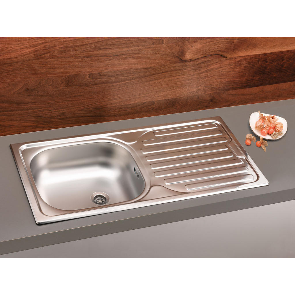 Spüle Edelstahl Bxt: 86x43,5 cm mit Abtropffläche