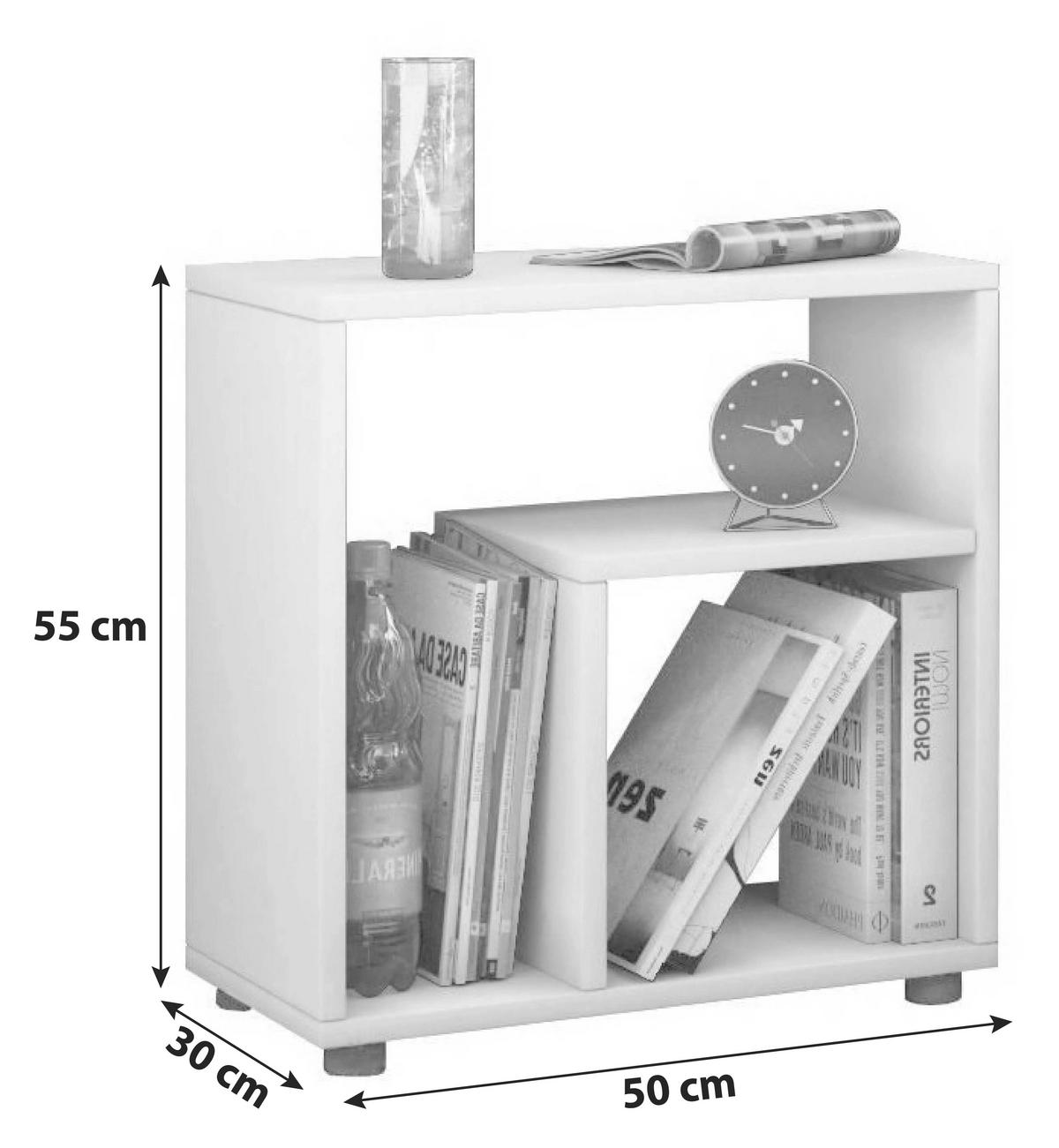 Beistelltisch in Buche Dekor in Holzwerkstoff 30/50/55 cm  - Buchefarben/Schwarz, Basics, Holzwerkstoff (30/50/55cm) - MID.YOU