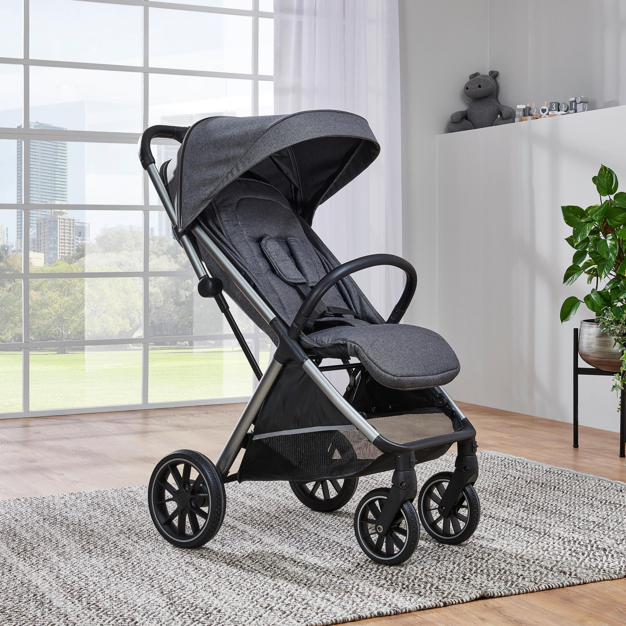 BUGGY  - Alufarben/Grau, Trend, Textil/Metall (58/108/86cm) - Jimmylee