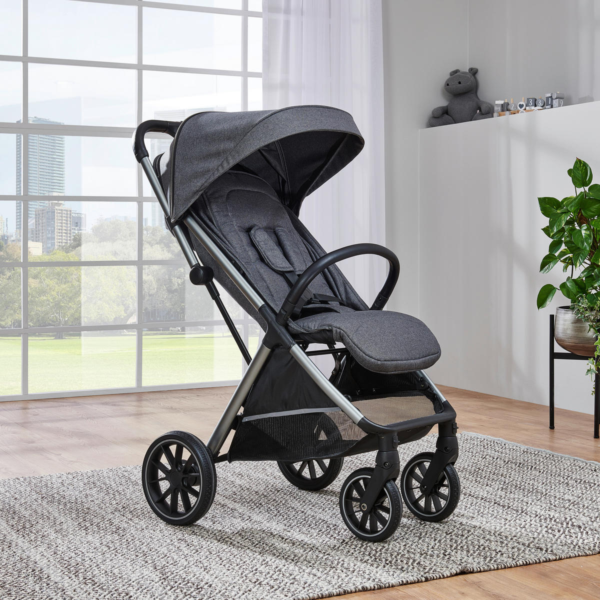 BUGGY  - Alufarben/Grau, Trend, Textil/Metall (58/108/86cm) - Jimmylee