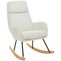 HOUPACÍ KŘESLO - bílá/černá, Design, kov/dřevo (70/102/83cm) - Carryhome