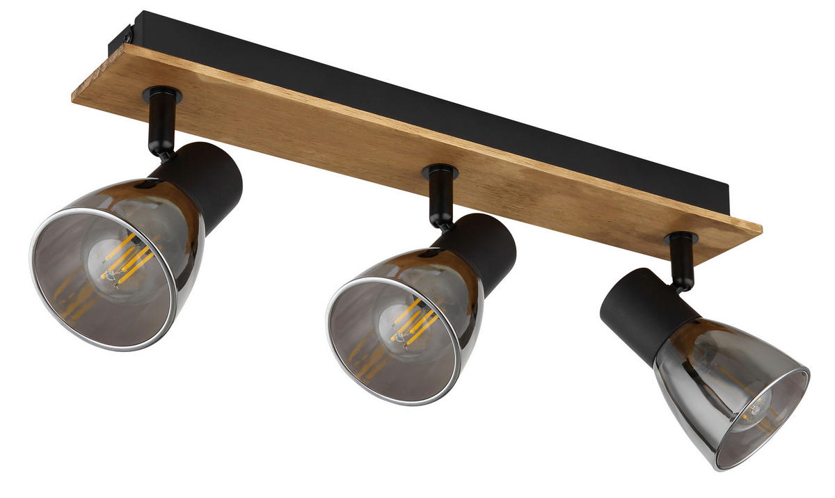 STRAHLER - Dunkelbraun/Schwarz, Design, Glas/Holz (40/7/15,5cm) - Globo