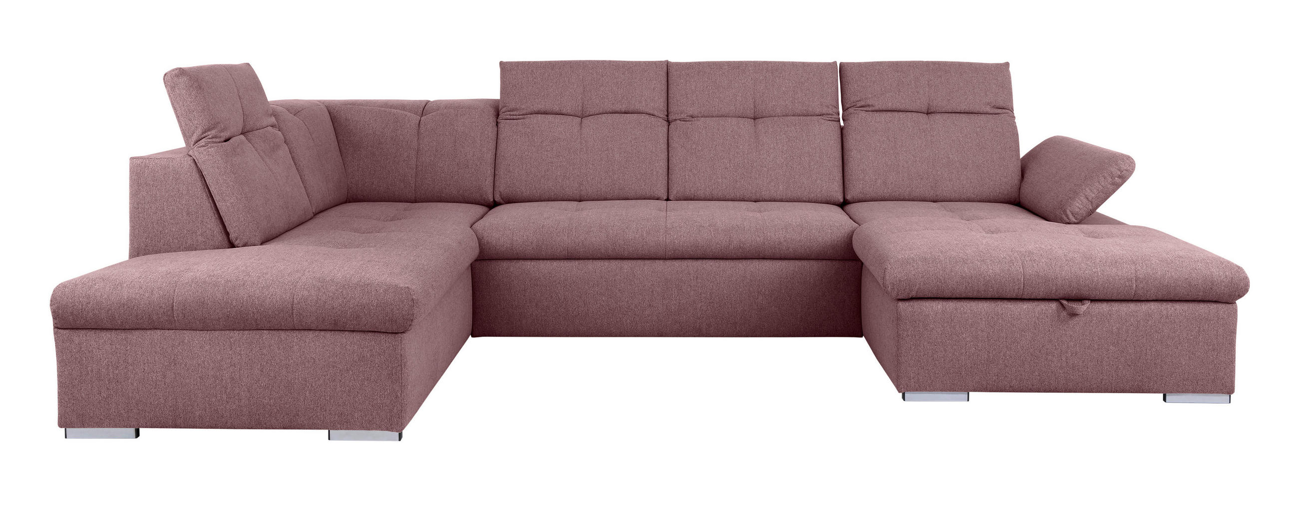 WOHNLANDSCHAFT in Beere  - Beere/Grau, Design, Textil/Metall (215/328/173cm) - MID.YOU