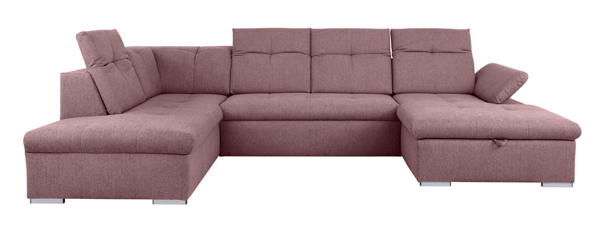 WOHNLANDSCHAFT Beere  - Beere/Grau, Design, Textil/Metall (215/328/173cm) - MID.YOU