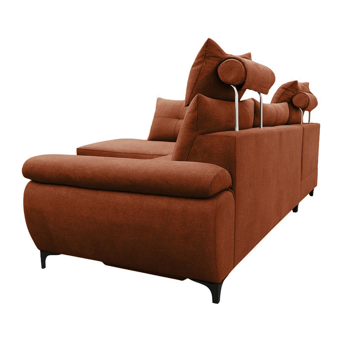 ECKSOFA SOLEI Rot Chenille Zierkissen, Bettkasten, Kopfstütze  - Rot/Schwarz, Design, Kunststoff/Textil (203/265cm) - MID.YOU