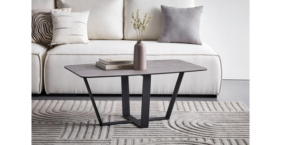 COUCHTISCH ESG 100/60/42 cm rechteckig Grau, Schwarz - Schwarz/Grau, Design, Glas/Keramik (100/60/42cm) - Novel