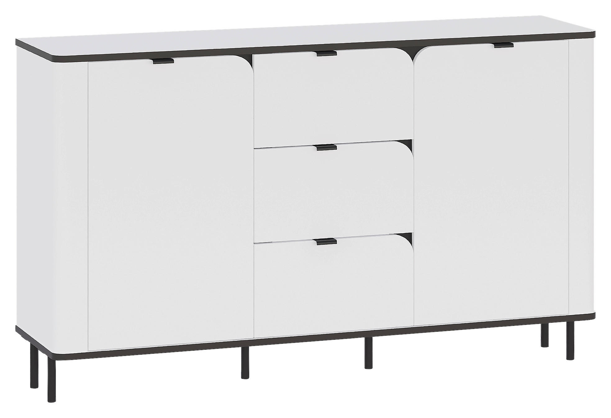SIDEBOARD  in 136,8/82/35,2 cm  - Schwarz/Weiß, MODERN, Holzwerkstoff/Kunststoff (136,8/82/35,2cm) - Carryhome