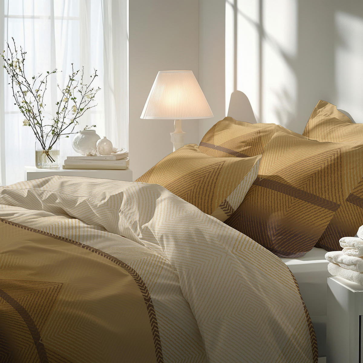 BETTWÄSCHE 4-teilig Flanell  - Rostfarben, Basics, Textil (135/200cm) - Florella
