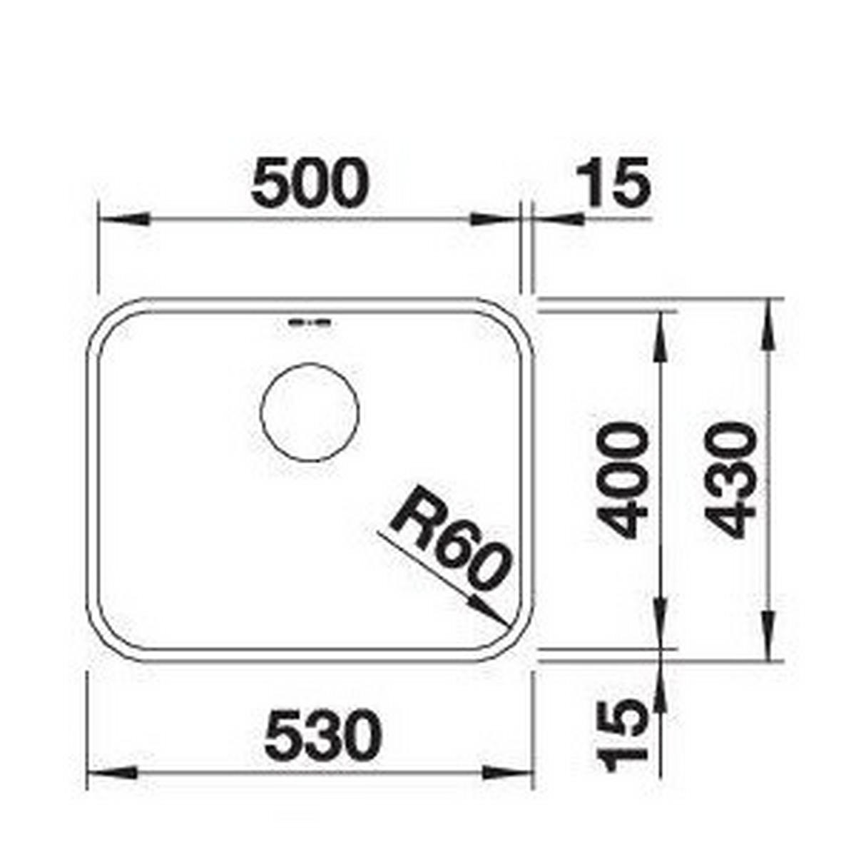 SPÜLE 518205  - Edelstahlfarben, Basics, Metall (53/17,5/43cm) - Blanco