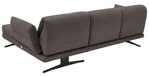 ECKSOFA  in Flachgewebe Greige  279-327/176-217 cm  - Greige/Schwarz, Design, Textil/Metall (279-327/176-217cm) - Dieter Knoll