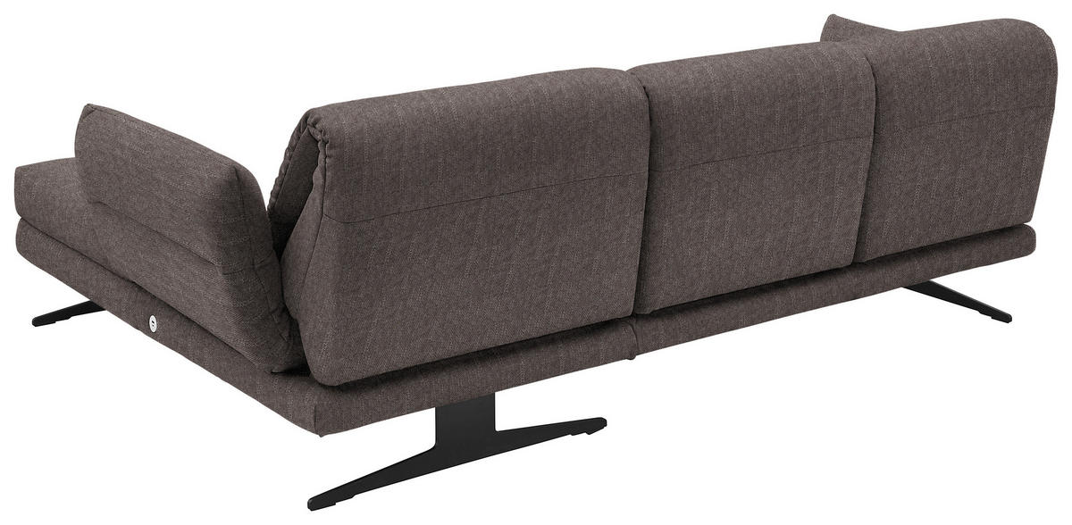 ECKSOFA in Flachgewebe Greige  - Greige/Schwarz, Design, Textil/Metall (279-327/176-217cm) - Dieter Knoll