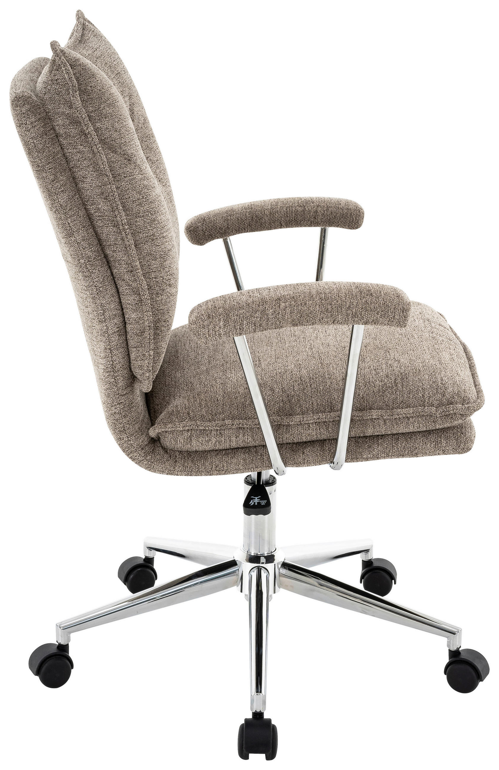 DREHSTUHL Webstoff Braun, Chromfarben  - Chromfarben/Braun, Design, Kunststoff/Textil (61/92-102/62cm) - Carryhome