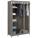 STOFFSCHRANK in Grau  - Grau, Basics, Kunststoff/Textil (110/178/46cm) - Carryhome