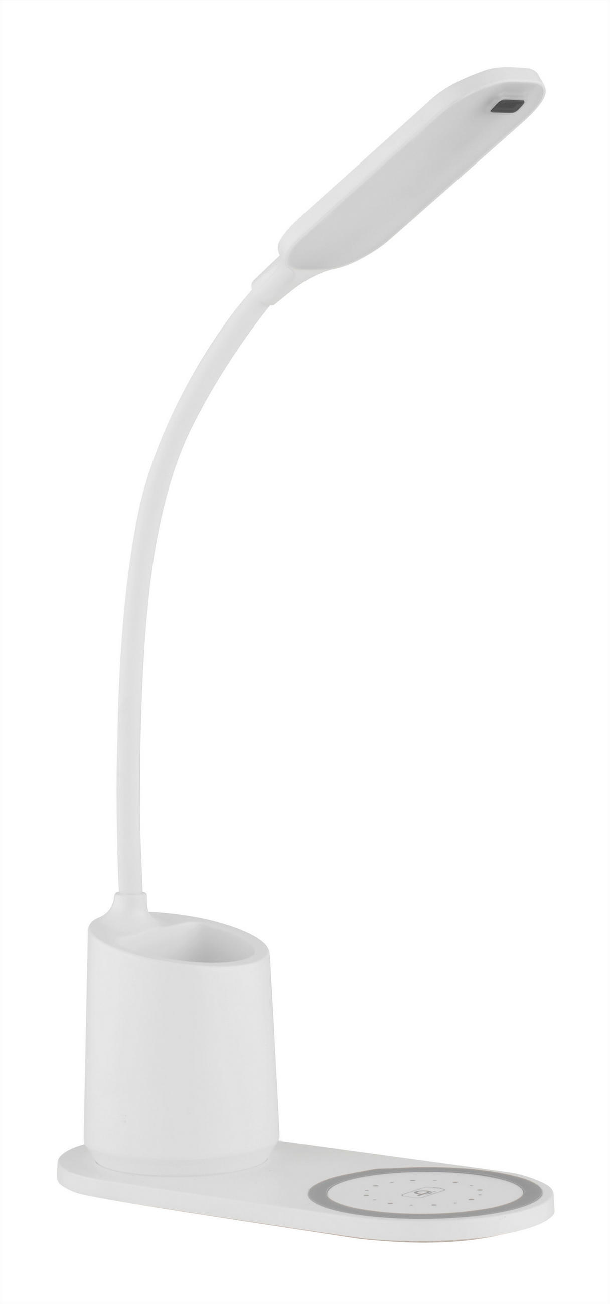 LED-SCHREIBTISCHLEUCHTE - Weiss/Opal, Design, Kunststoff (34/8,5/45cm) - Globo