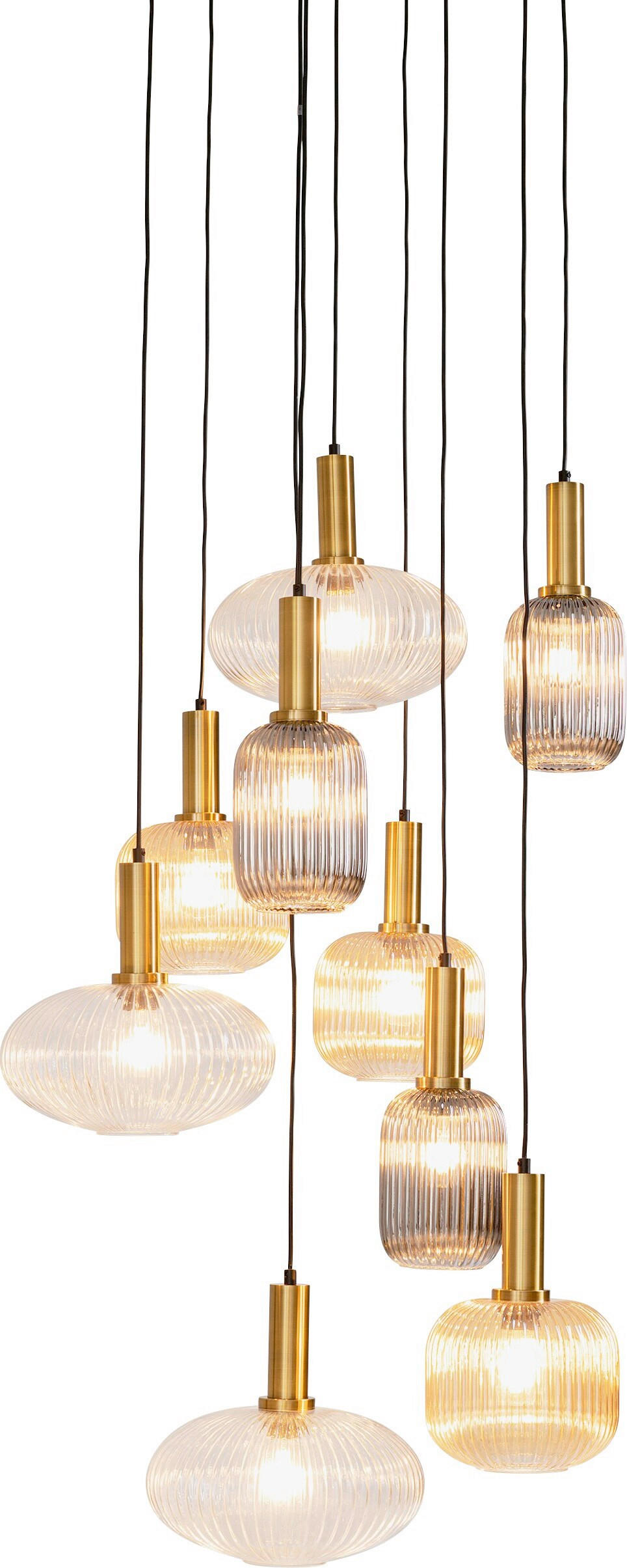 HÄNGELEUCHTE Lobby 80/200/80 cm   - Rostfarben/Perlmutt, Design, Glas/Metall (80/200/80cm) - Kare-Design