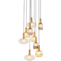 HÄNGELEUCHTE Lobby 80/200/80 cm   - Rostfarben/Perlmutt, Design, Glas/Metall (80/200/80cm) - Kare-Design