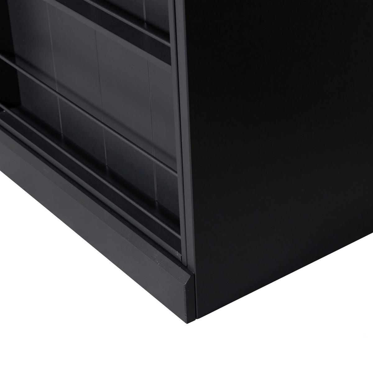 VITRINE in massiv Kiefer Schwarz  - Schwarz, Design, Holz (150/200/46,5cm) - Livetastic