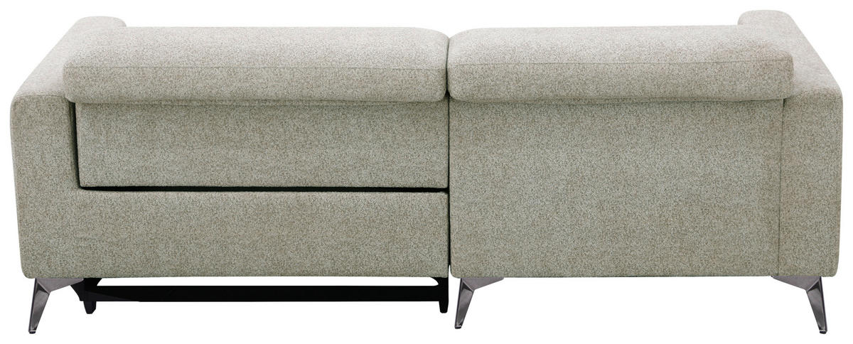 ECKSOFA Beigebraun Chenille  - Chromfarben/Beigebraun, Design, Textil/Metall (173/218cm) - Carryhome