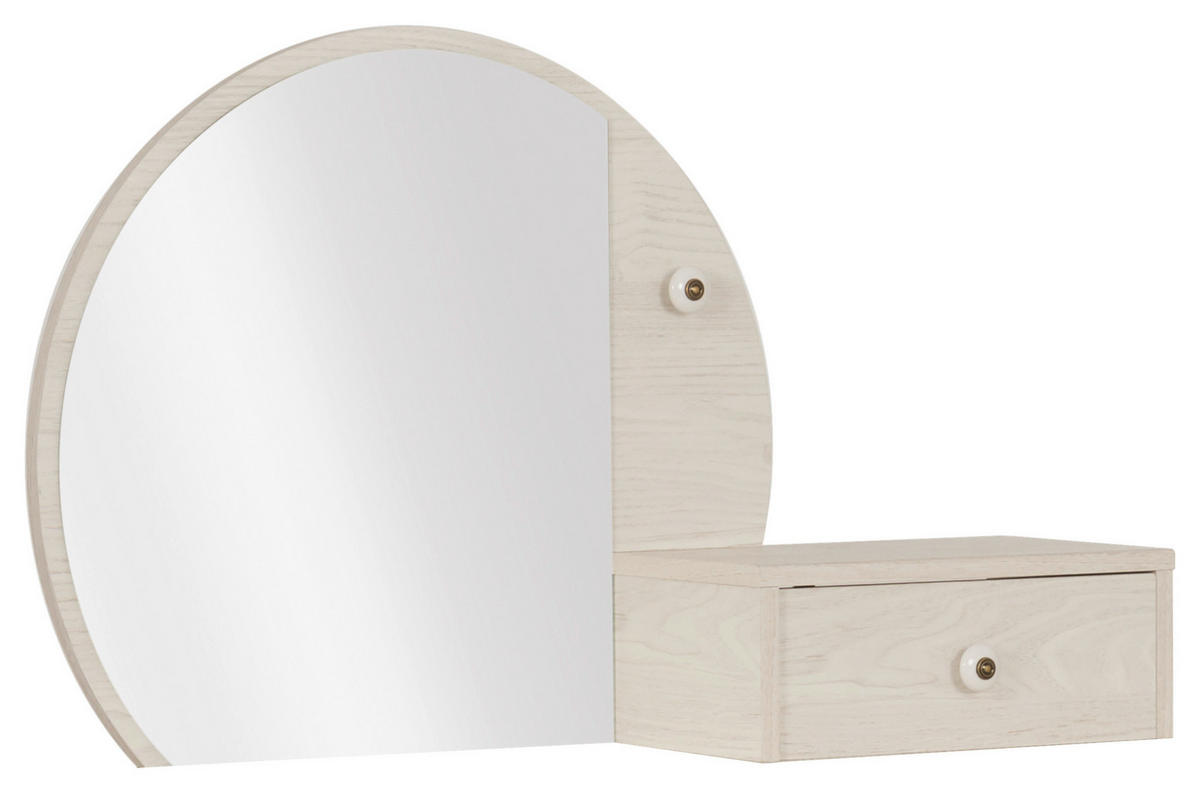 SCHMINKTISCHAUFSATZ Kastanienfarben  - Kastanienfarben/Weiß, MODERN, Keramik/Holzwerkstoff (89/55/23cm) - MID.YOU