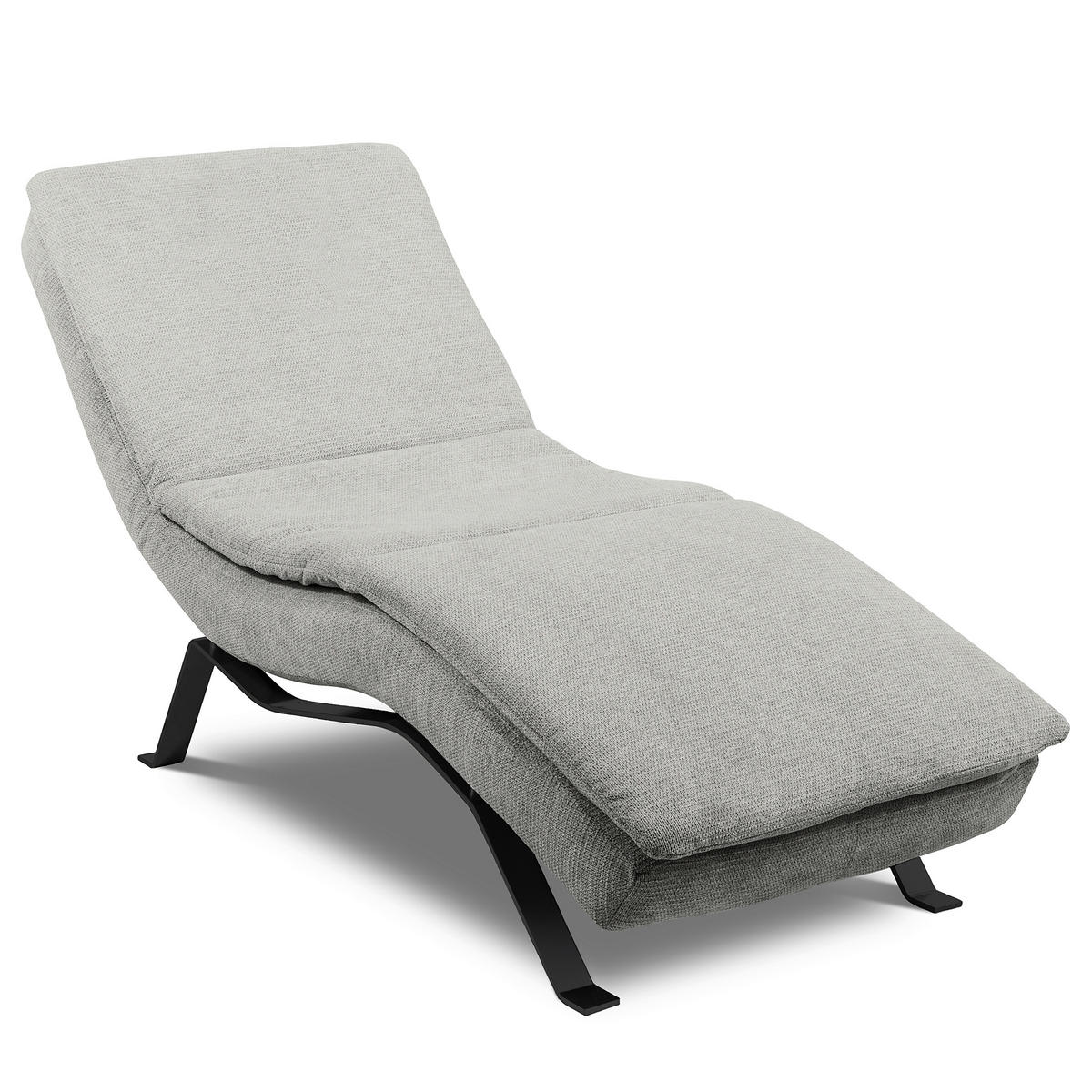RELAXLIEGE Echtleder Grau  - Schwarz/Grau, Design, Leder/Metall (65/95/171cm) - Celina Home