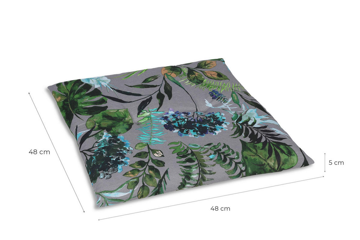 SITZKISSEN   48/5/48 cm  - Anthrazit/Grün, KONVENTIONELL, Textil (48/5/48cm)