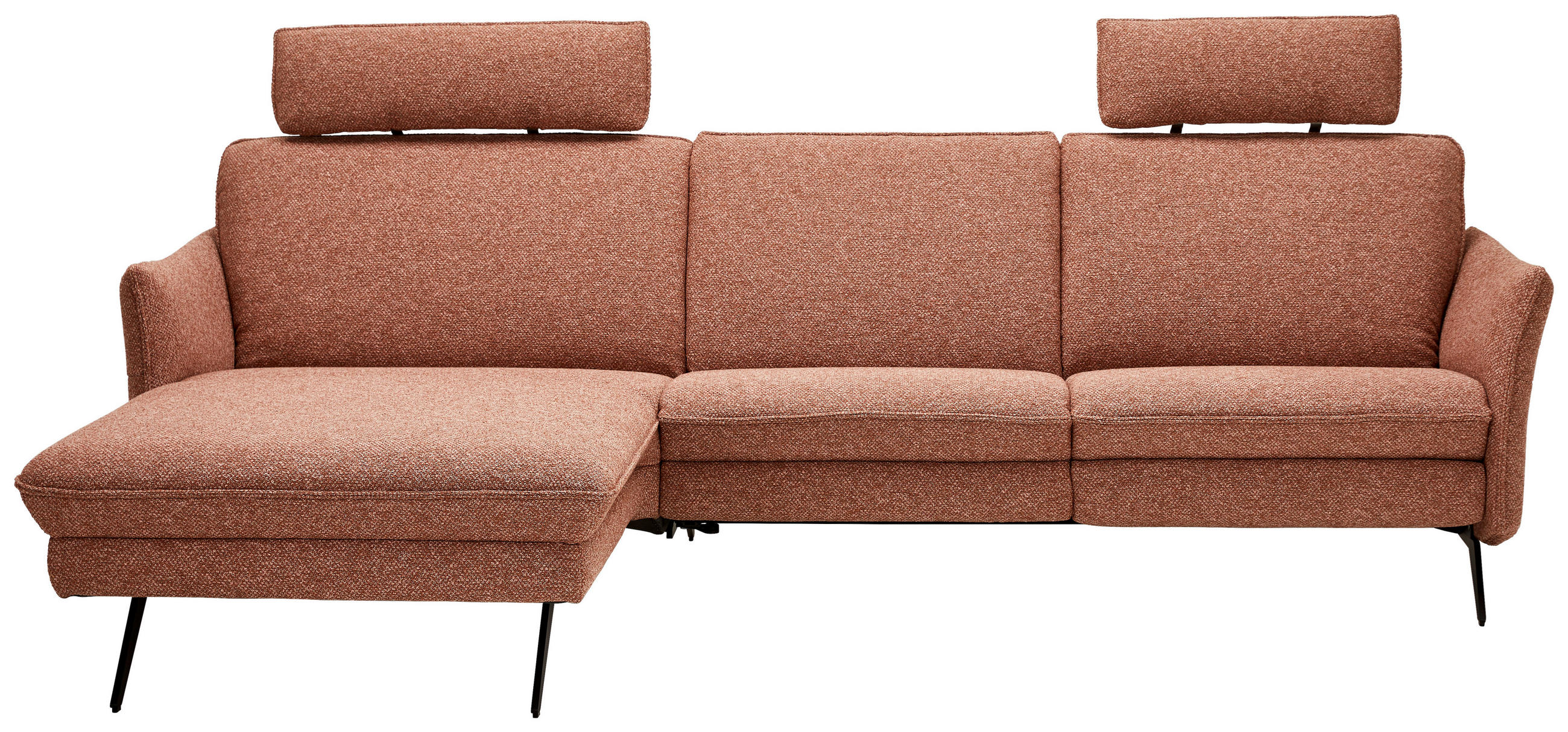 ECKSOFA in Flachgewebe Altrosa  - Anthrazit/Altrosa, Design, Textil/Metall (171/281cm) - Himolla